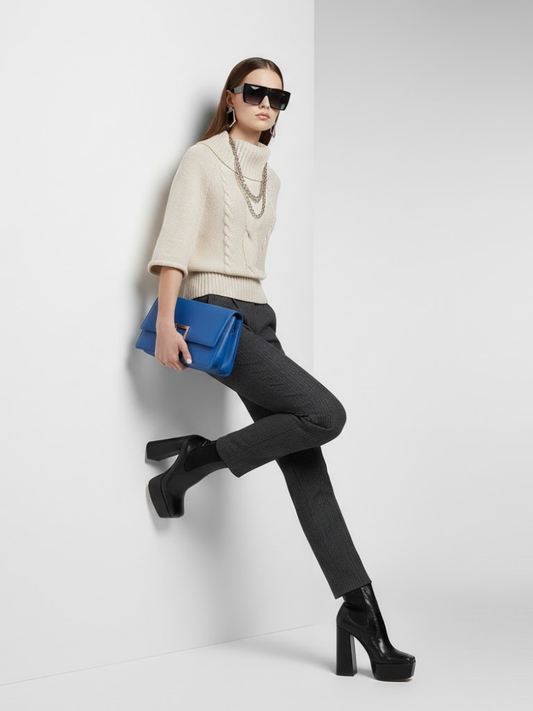 Beige Cable Knit Sweater HARLEM: New Colección COUTURE in NOLITA - BYMANYC ® New York-0