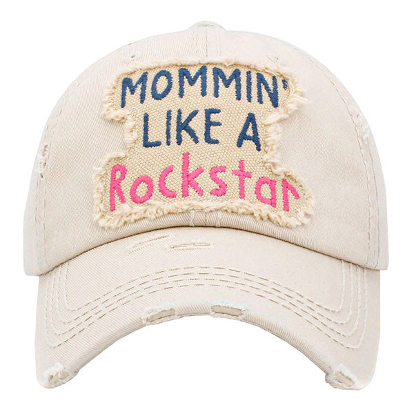 Mommin Like A Rockstar Message Vintage Baseball Cap
