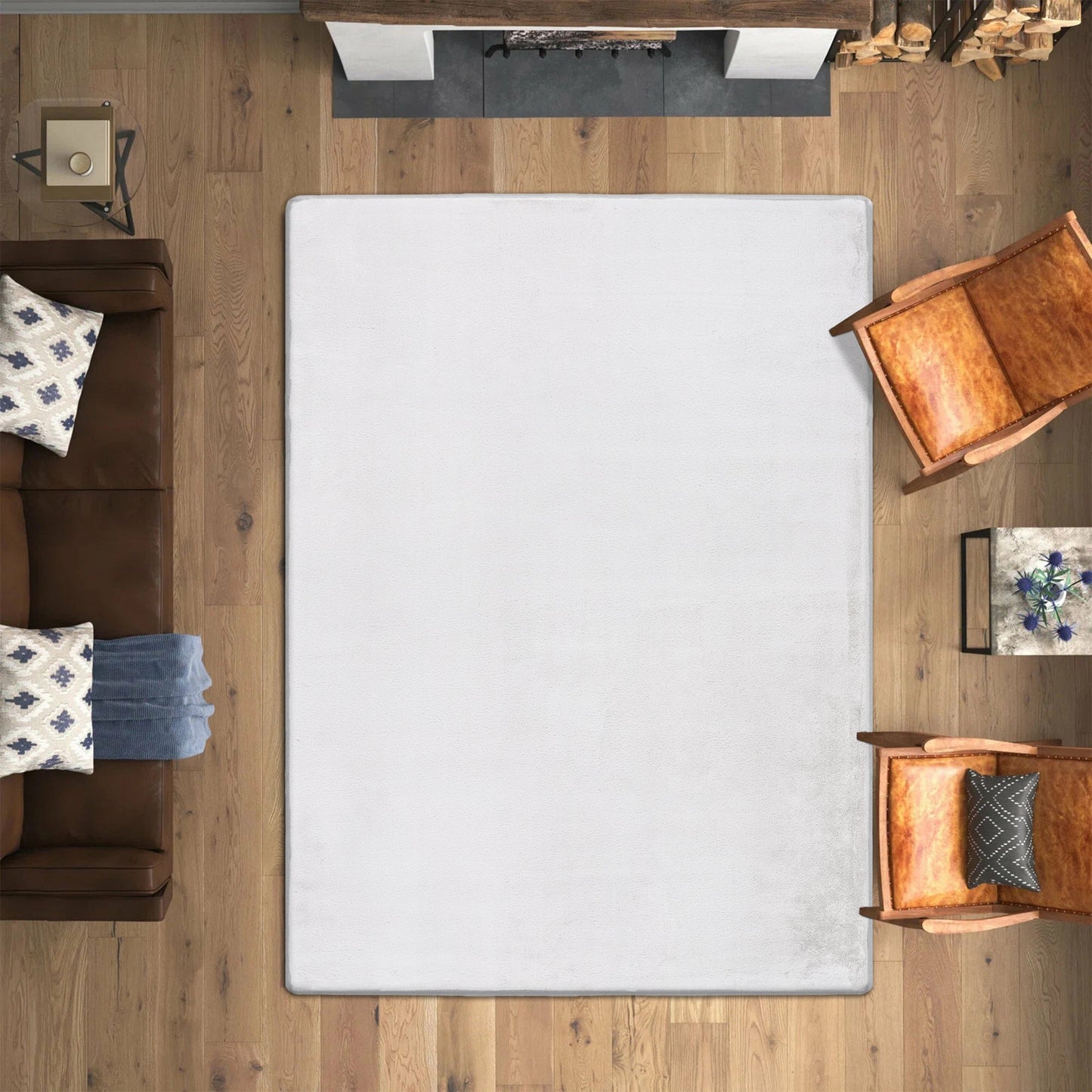 White Plush Area Rug-1