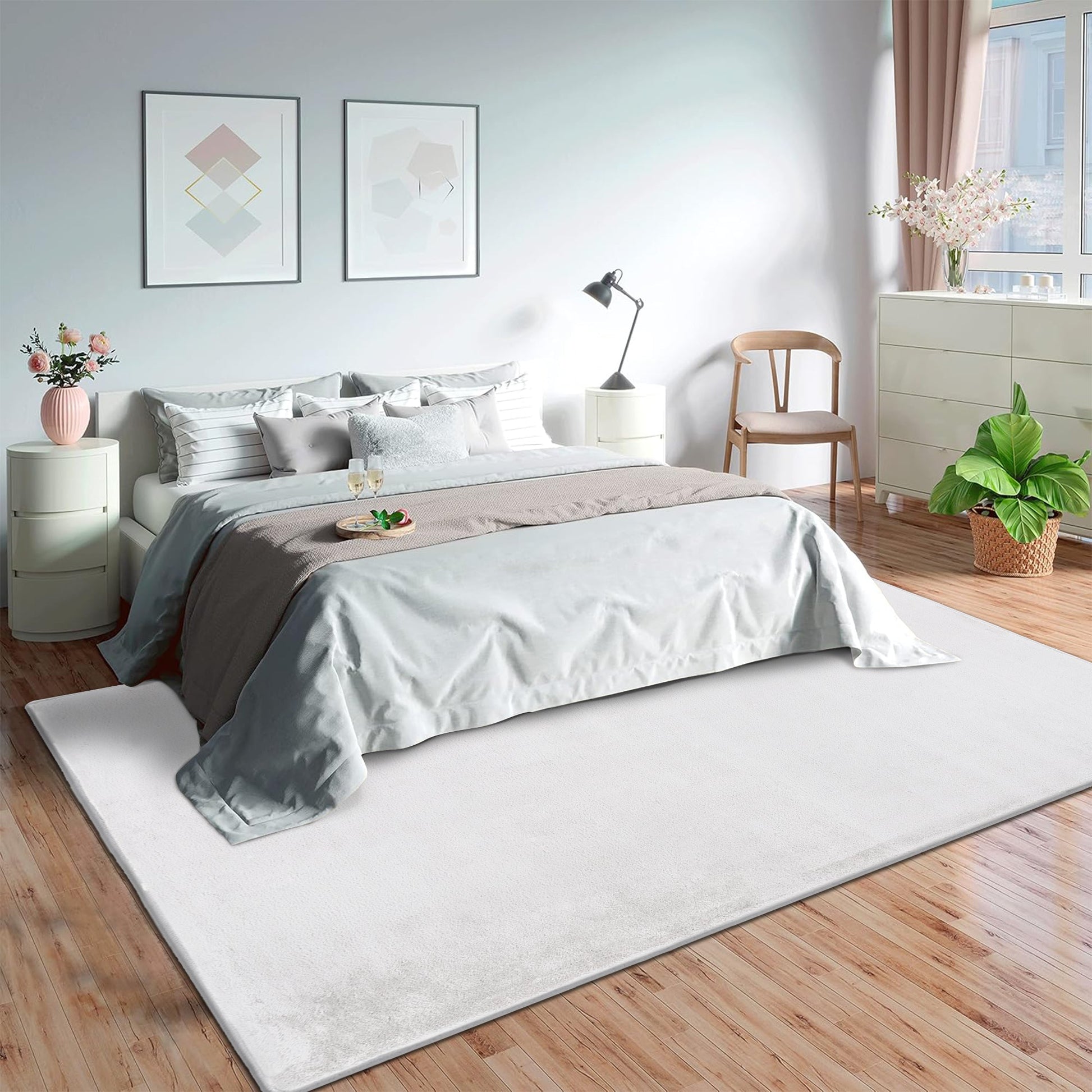 White Plush Area Rug-3