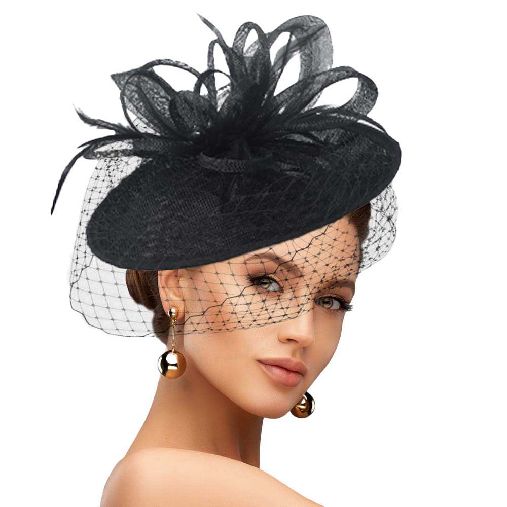 Feather Mesh Fascinator Headband