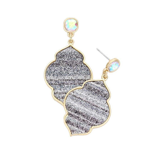 Glittered Petal Dangle Earring
