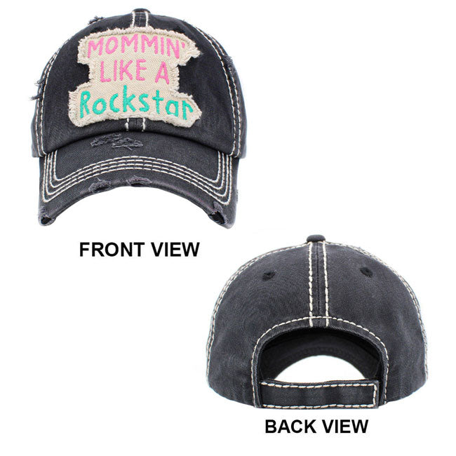 Mommin Like A Rockstar Message Vintage Baseball Cap