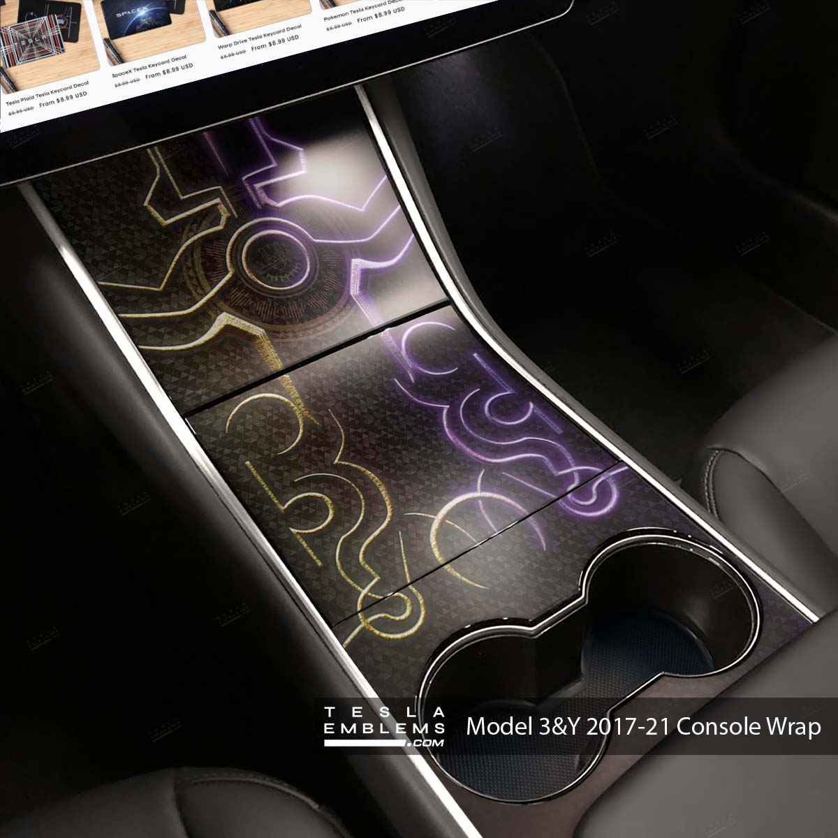 Tribal | Tesla Center Console Wrap Kit | Model 3 ’17-20