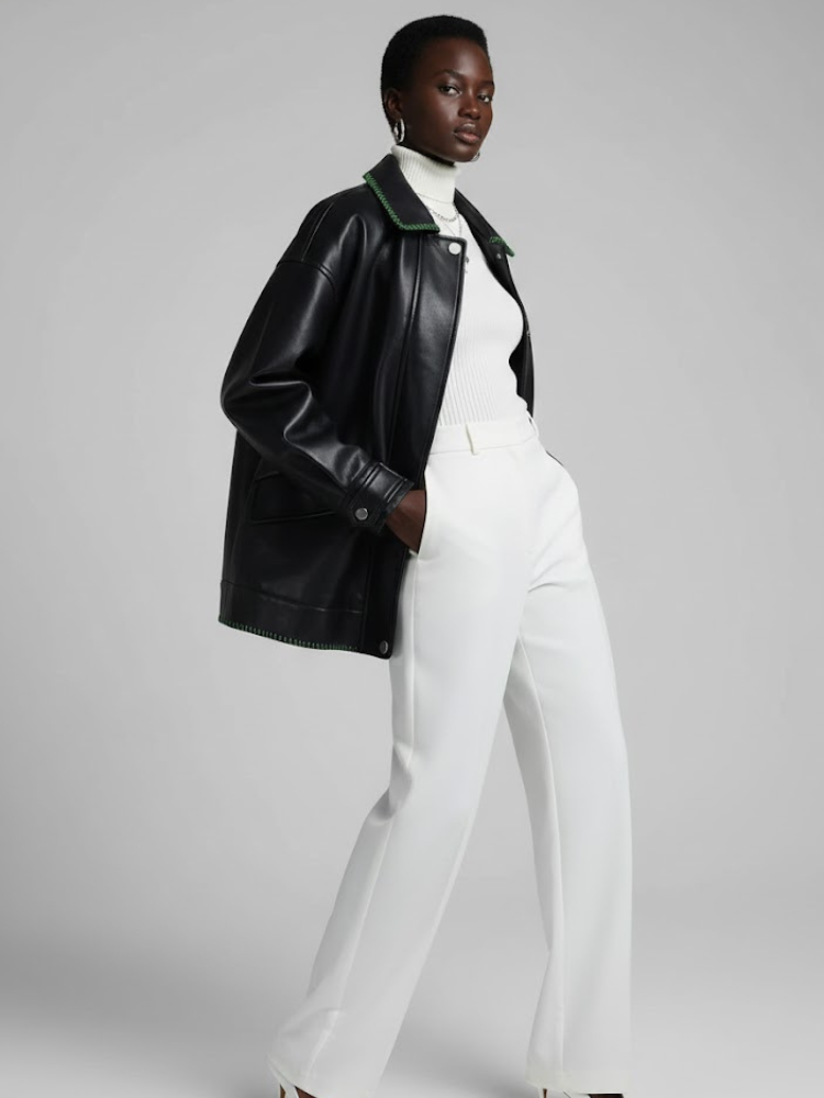 Black Vegan Leather Overshirt Jacket KENMARE: New Colección COUTURE in NOLITA - BYMANYC ® New York-0