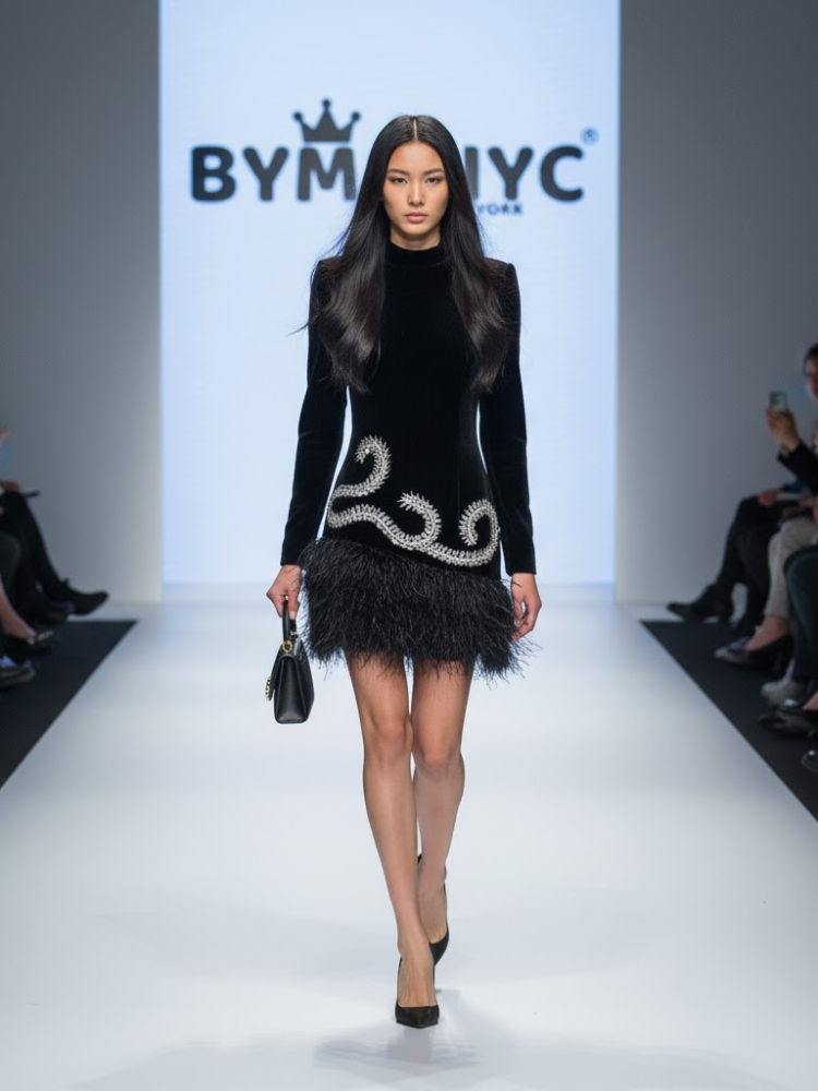 Black Velvet Mini Dress UPPER EAST SIDE: Prêt-à-Porter Line BYMANYC ® New York-0