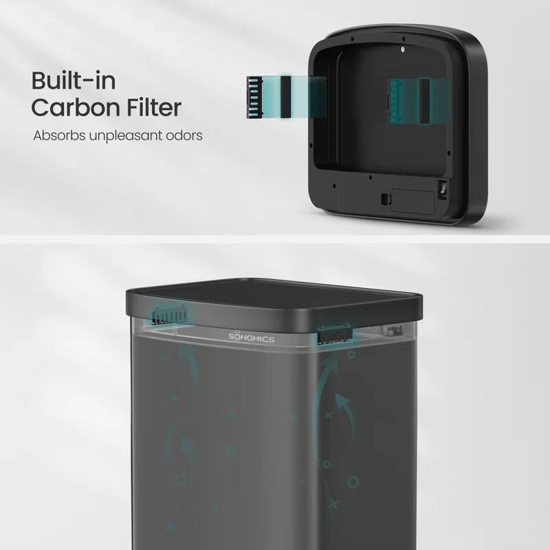 Suction cup with carbon filter attached to a container on a white background