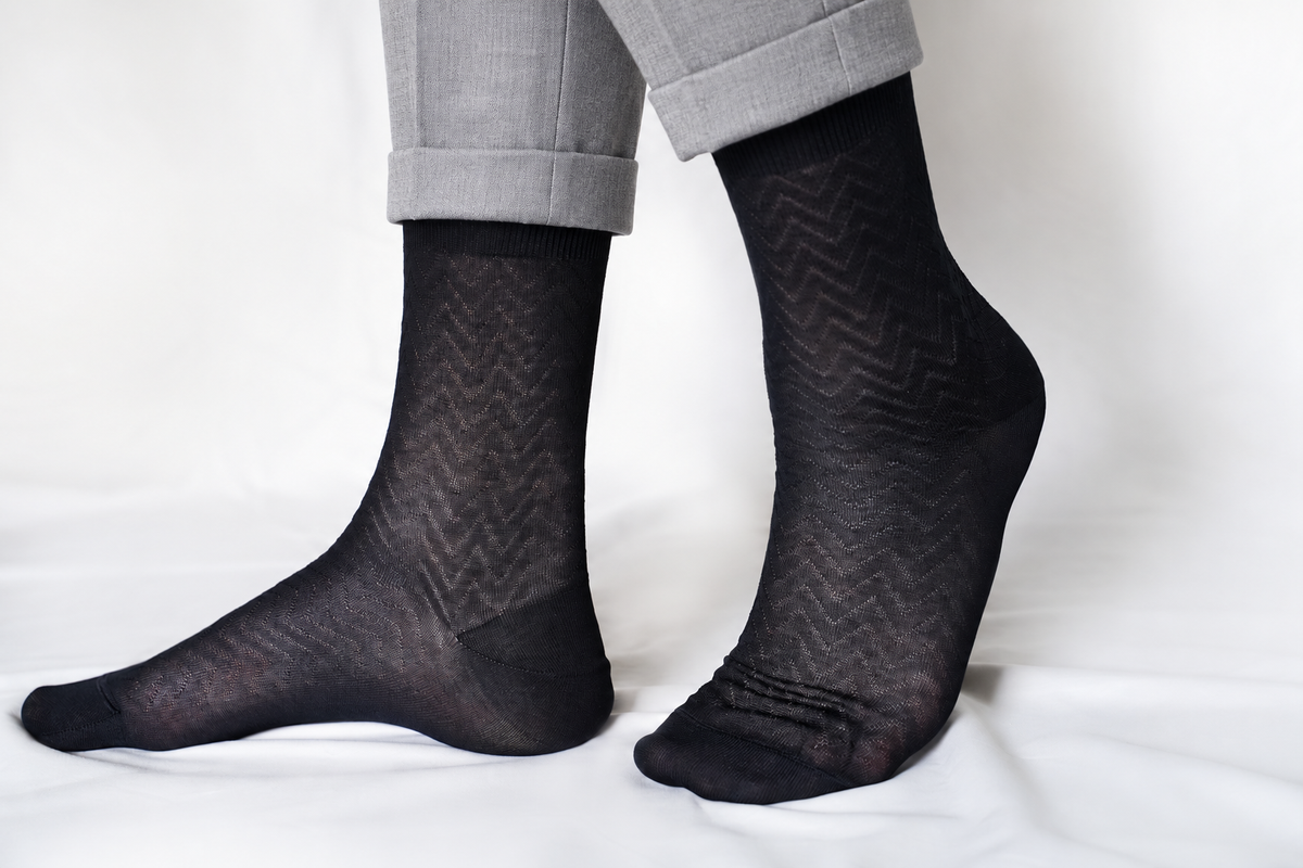 tittimitti® 100% Mercerized "Filo di Scozia" Cotton Men's Dress & Trouser Socks. 3-Pack. Made in Italy