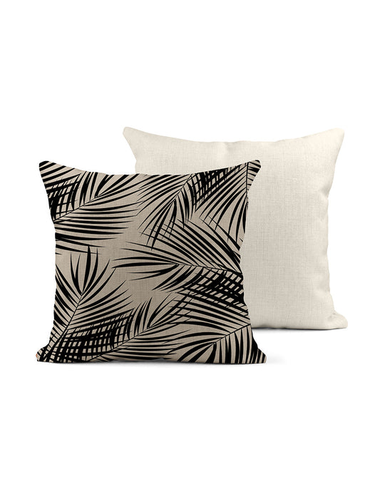 Black and Tan Palm Linen Pillow, College Student Gift,Christmas Gift, Mother's Day Gift