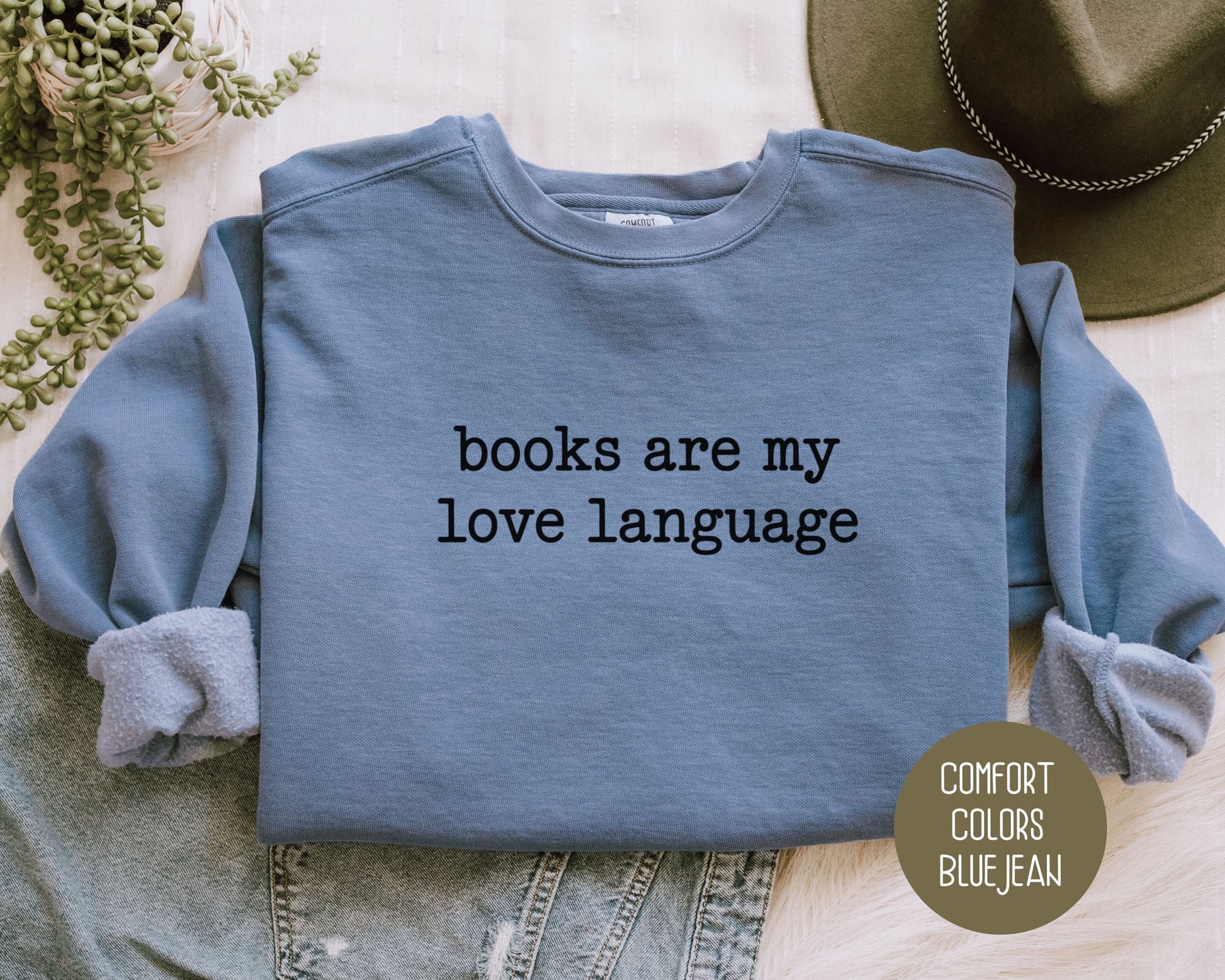 Books are My Love Language Comfort Colors Sweatshirt-1