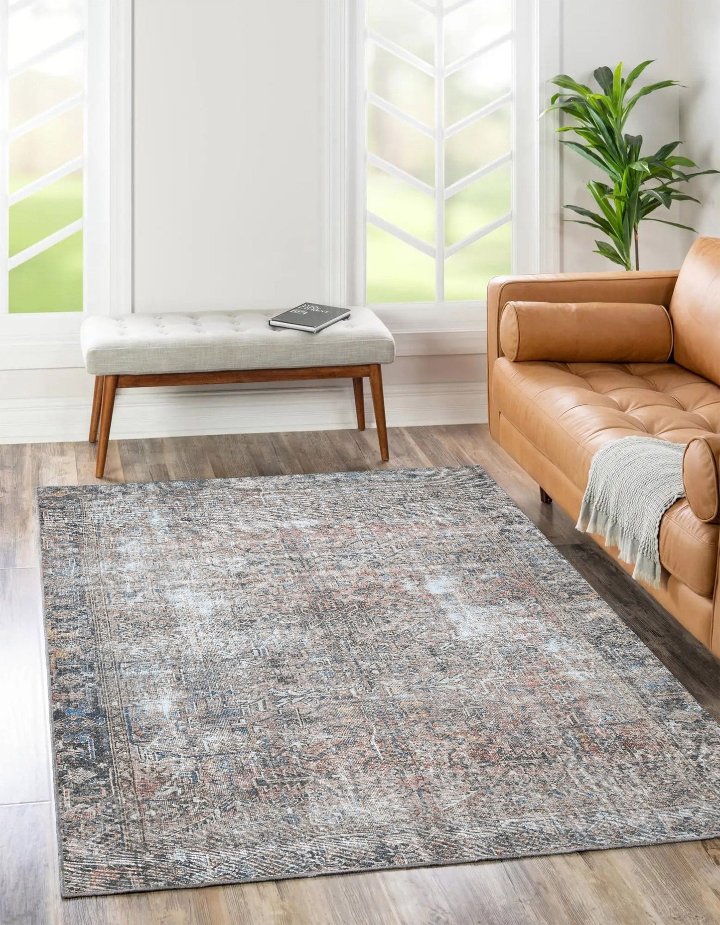 Bohemia Machine Washable in Grey Rug-1