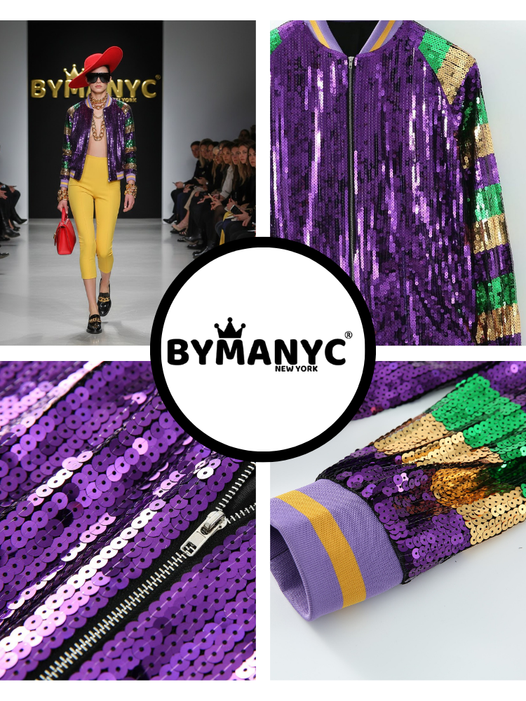 Bomber Jacket New Collection BYMANYC ® New York • "Night Glam" Multicolor Sequin-1