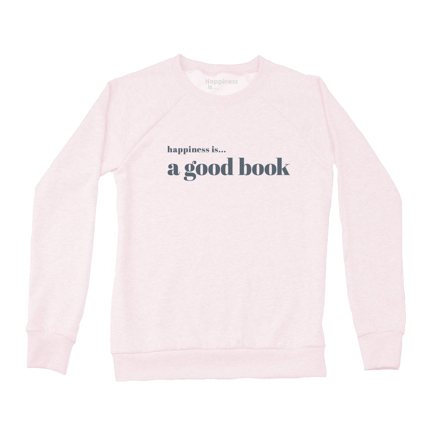 Women's Good Book Crew Sweatshirt, Ballet Pink with Grey