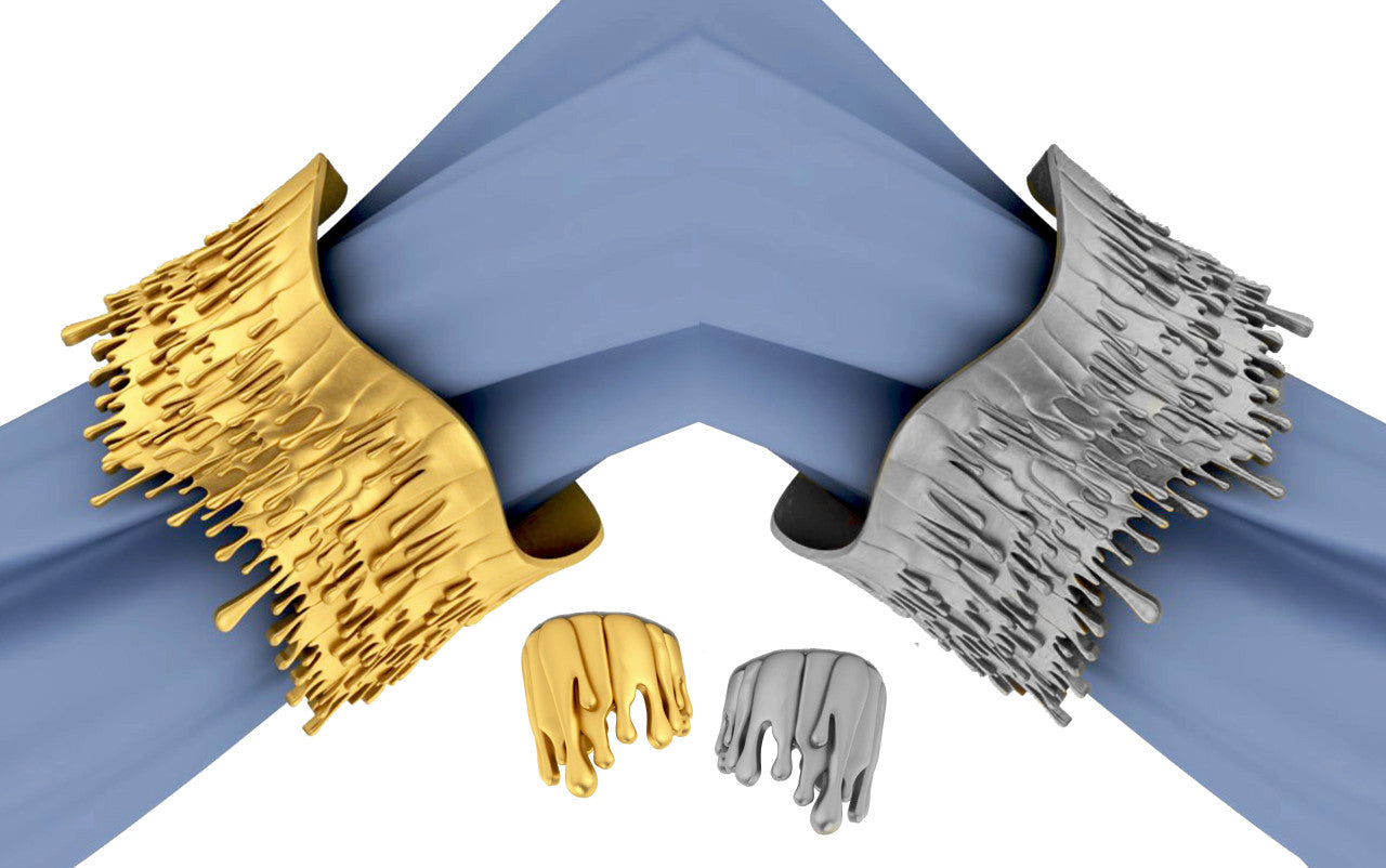 Antonio Wehrli Gravity Paint Drip Ring: Art into Jewelry-Silver & 18K Gold Plate-7