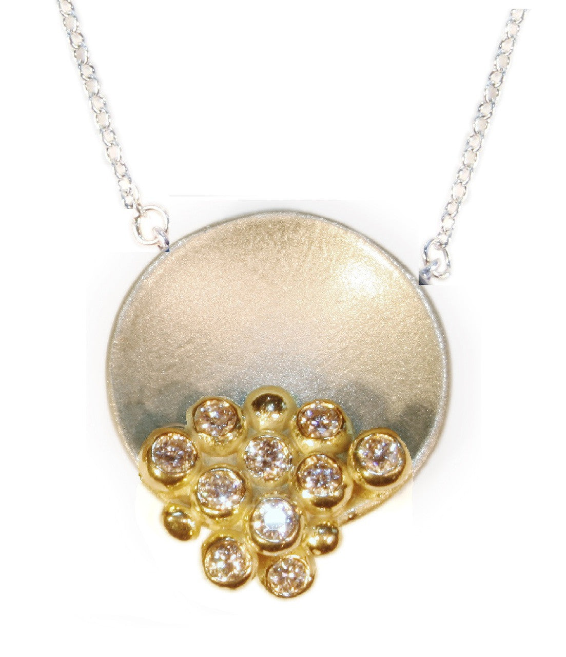 Bowl of Diamonds Necklace-Small-18K Gold Dots of Diamonds, Sterling Silver-0