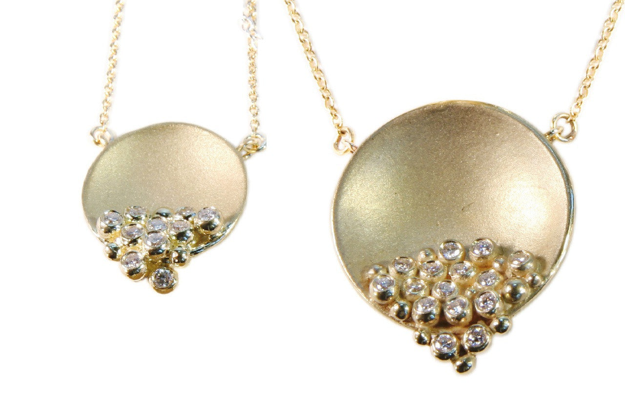 Bowl of Diamonds necklace-small-18K gold-5