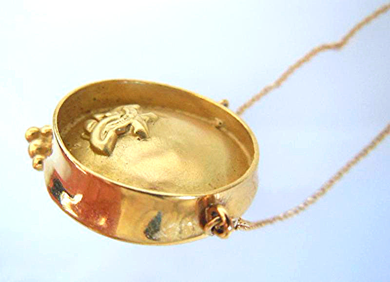 Bowl of Diamonds Necklace or pearl enhancer-large-solid 18K dots of diamonds, sterling silver bowl-9