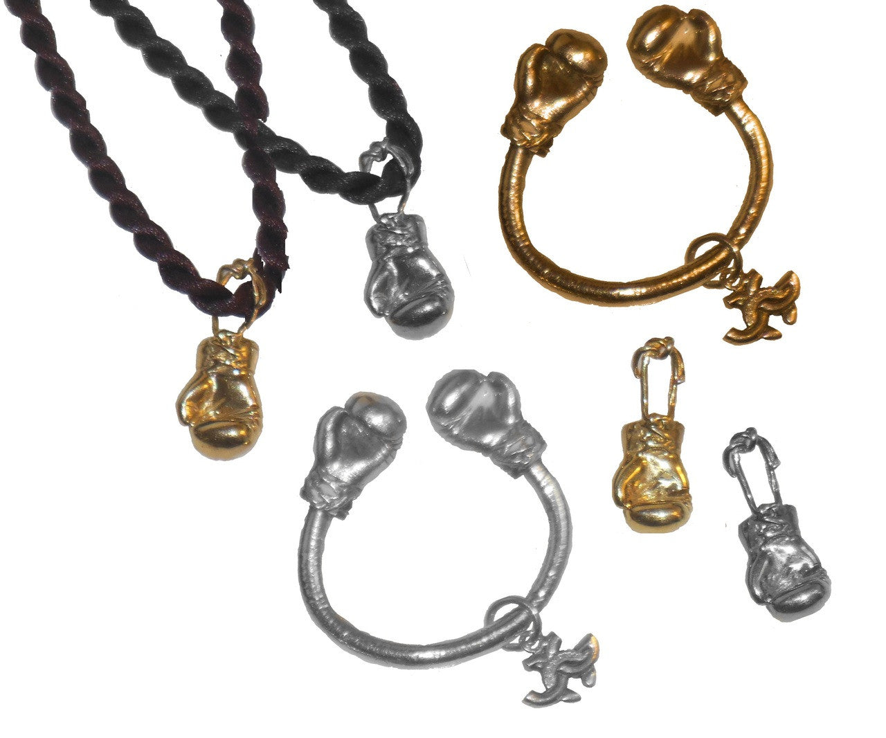 Boxing Glove Key Ring. 18K Gold. Fight for good, health, life & love.-2