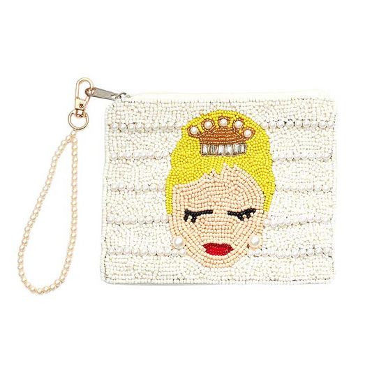 Bride Pearl Seed Beaded Mini Pouch Bag