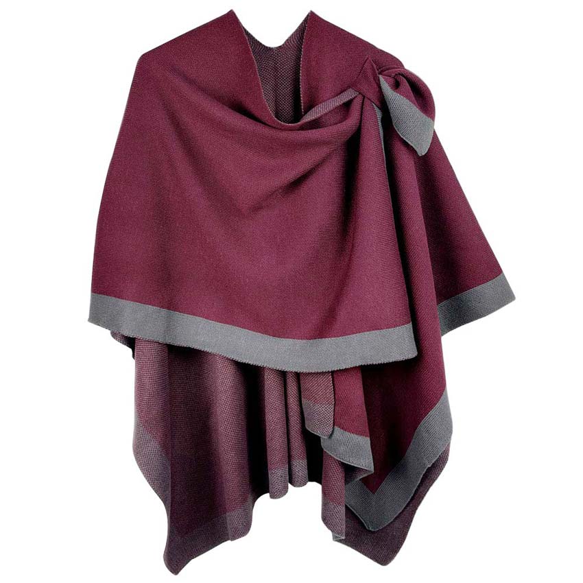 Bordered Ruana With Shoulder Strap