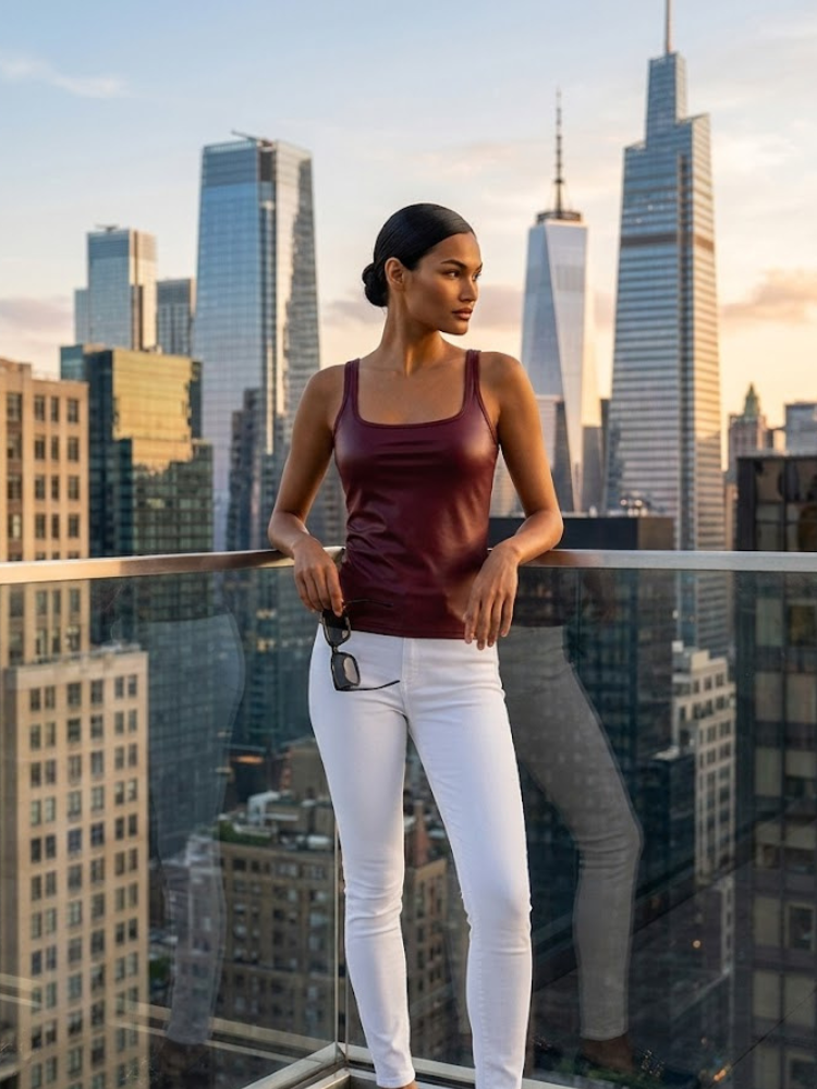 Burgundy HELLS KITCHEN Waxed Top Prêt-à-Porter BYMANYC ® New York-0