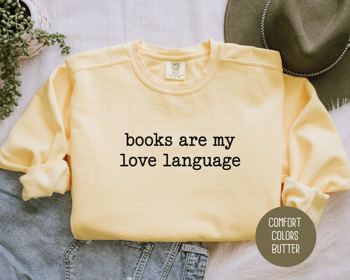 Books are My Love Language Comfort Colors Sweatshirt-0