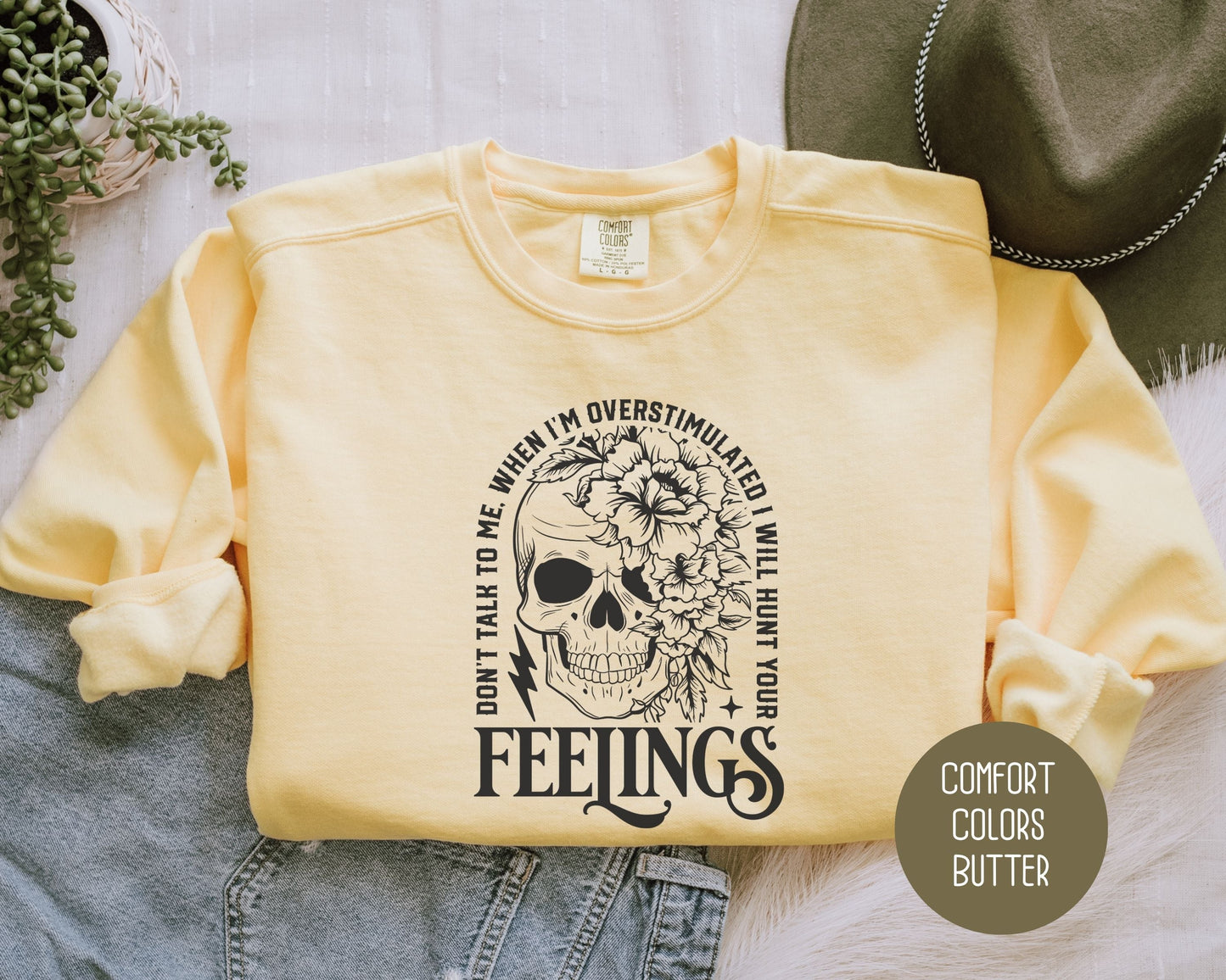 Don't Talk To Me When I'm Overstimulated Comfort Colors Sweatshirt-3