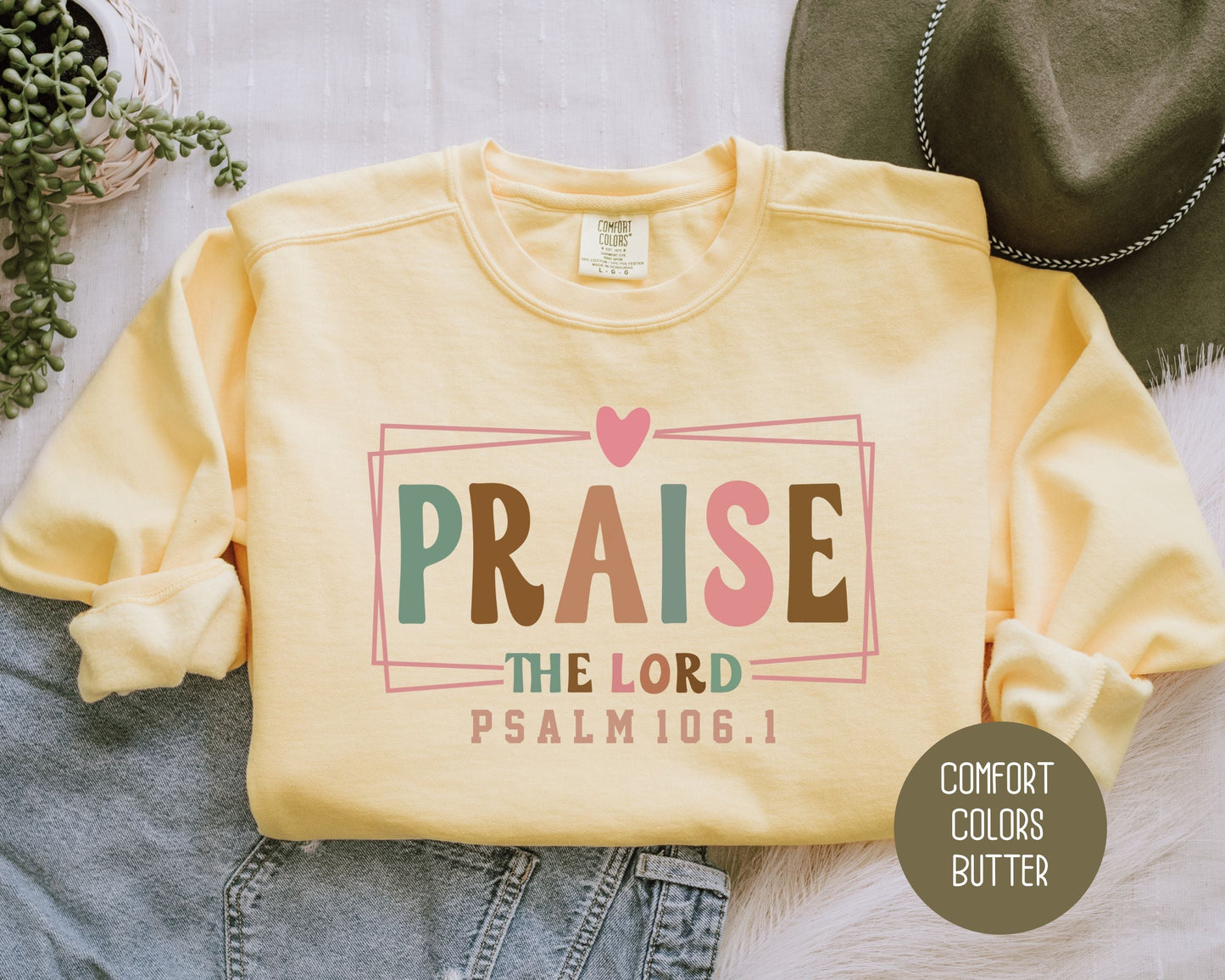 Praise the Lord Comfort Colors Sweatshirt-2