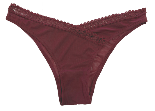 V-Front Mesh Cheeky with Lace, XS-2X