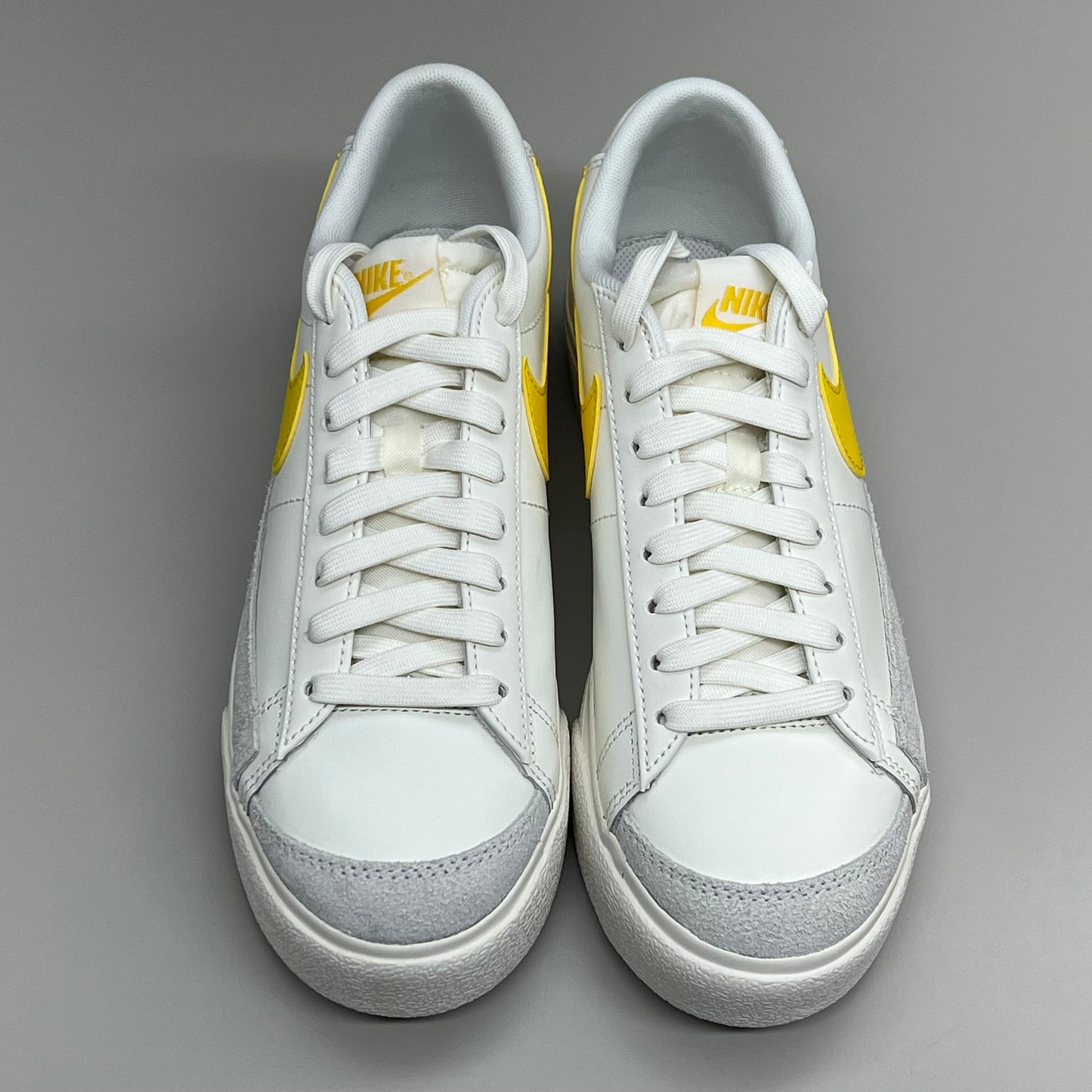 NIKE Blazer Low Cut Platform Sneaker Sz Women's 6.5 Men's 5 Yellow/Grey/White