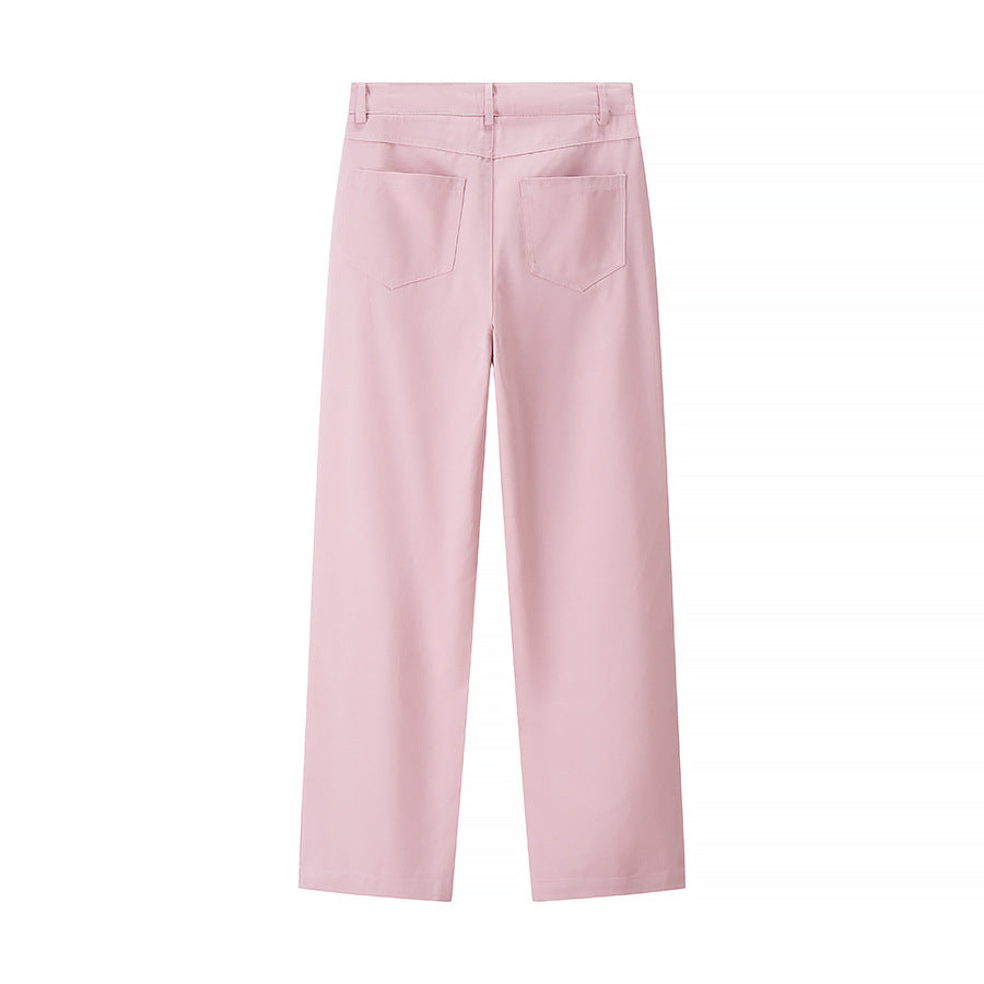 Casual diamond studded casual denim pants for women