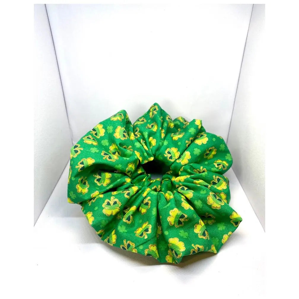Glitter Shamrocks St Patrick's Scrunchie