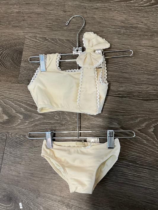 Planet Sea - 2 Pc Cream Gingham Bathing Suit