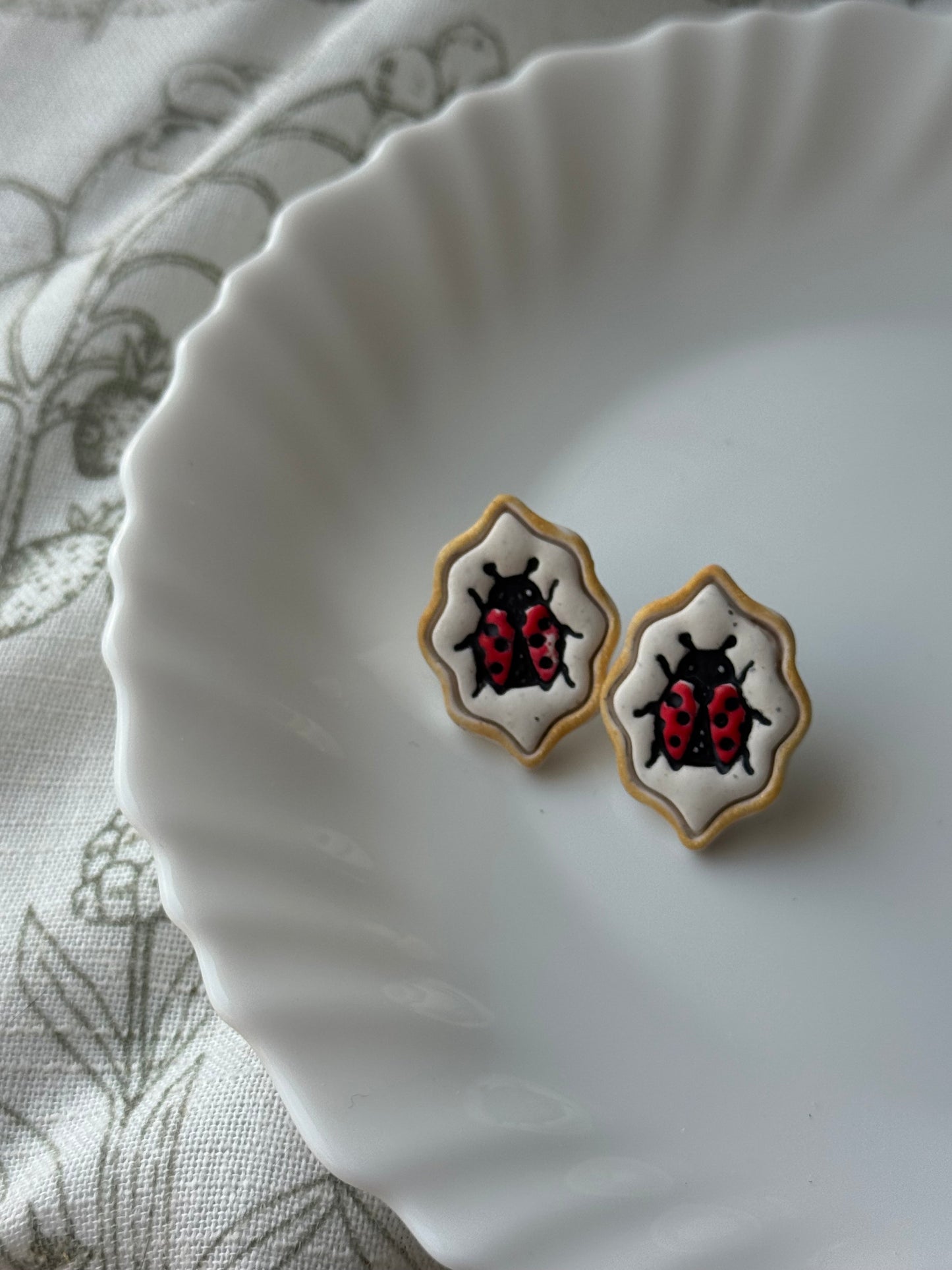 Painted Ladybug Studs