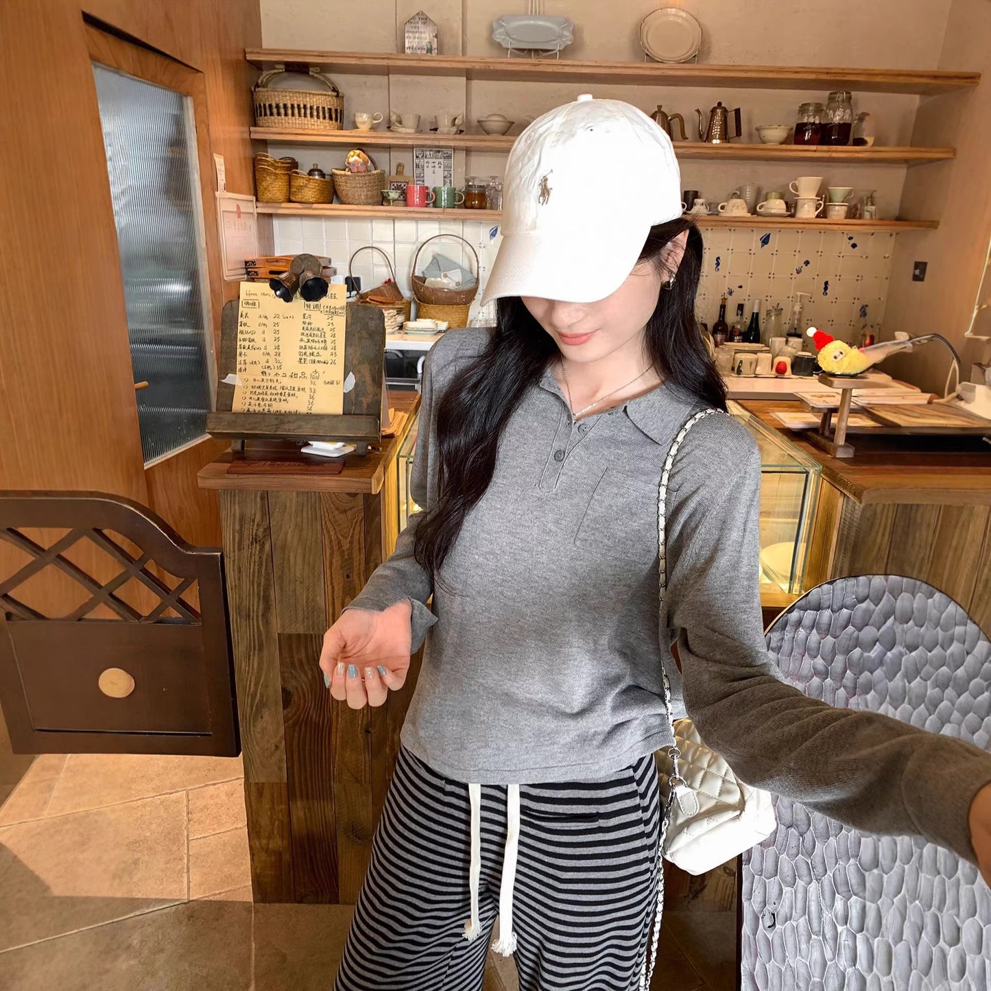 Chic Slim-Fitting Long Sleeve Knit Sweater Top for Women