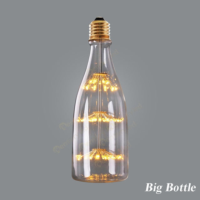 G80 G95 Retro Starry Sky Dimmable led Bulb 3W 2200K E27 220V Wine Bottle Decorative Christmas Lightbulb Lamp Lampada Led