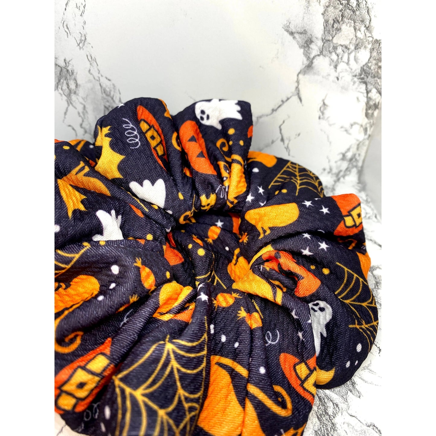 Orange Halloween Party Bullet Scrunchie