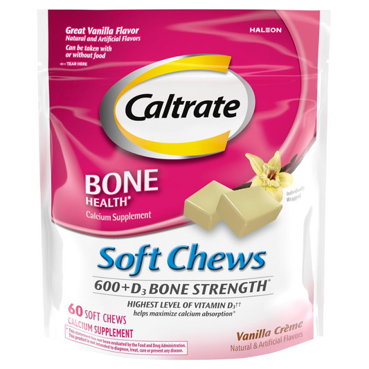Caltrate Chews Calcium & Vitamin D Chewables – Vanilla (60 count)
