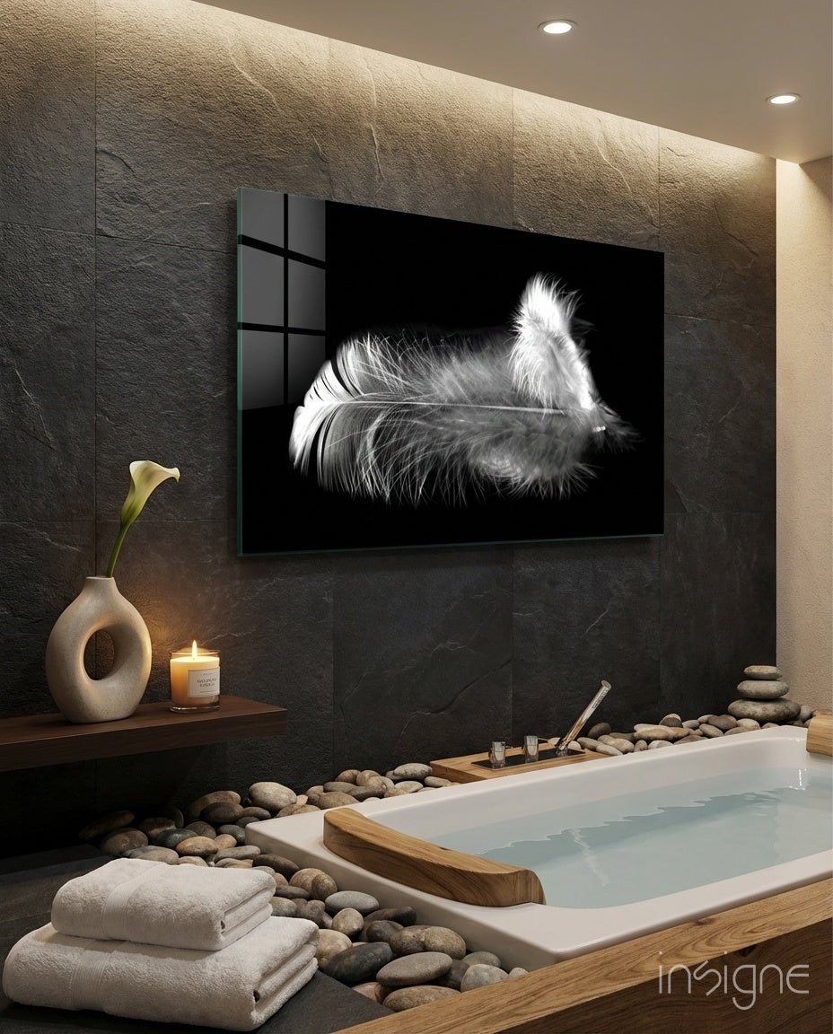 Feather Glass Wall Art