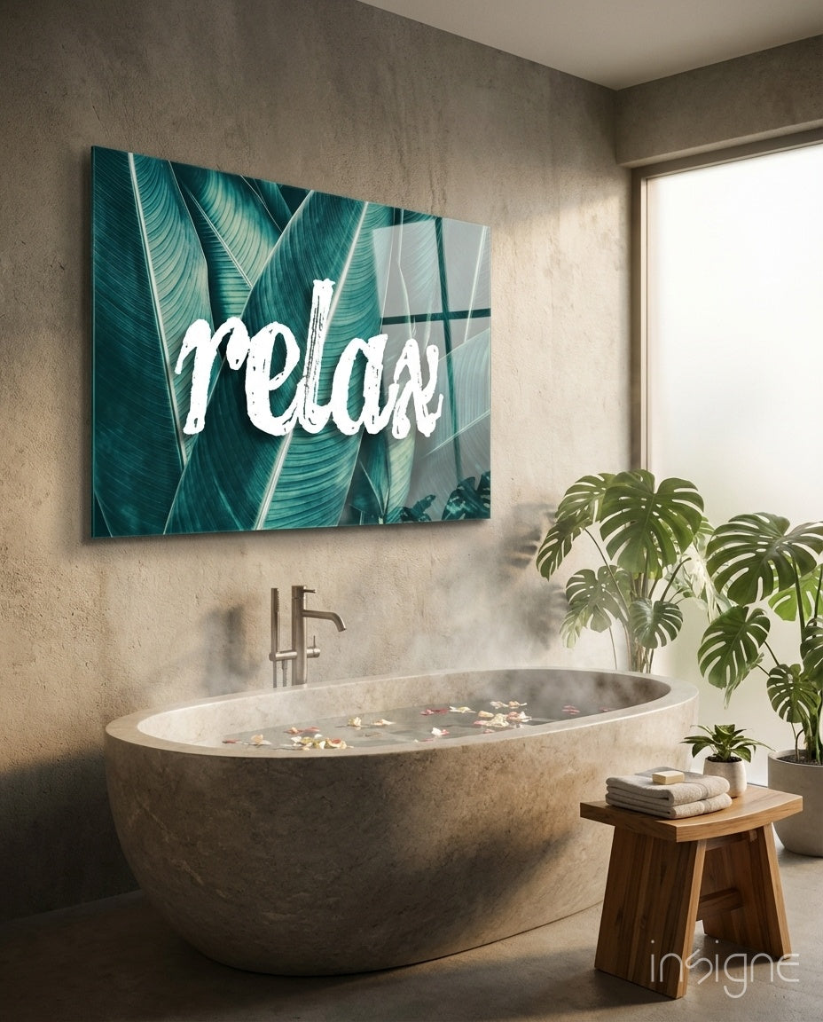 Relax Glass Wall Art