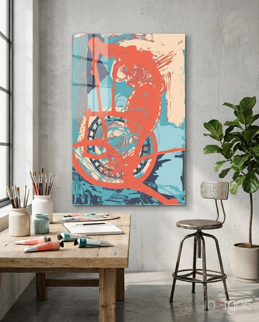 Abstract Colors Glass Wall Art