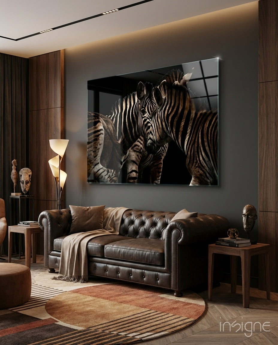 Zebra Glass Wall Art