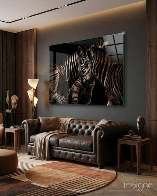 Zebra Glass Wall Art
