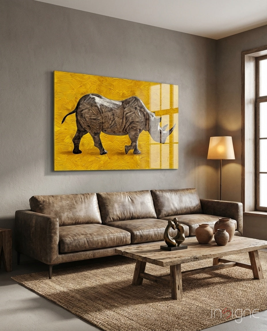 Rhino Glass Wall Art