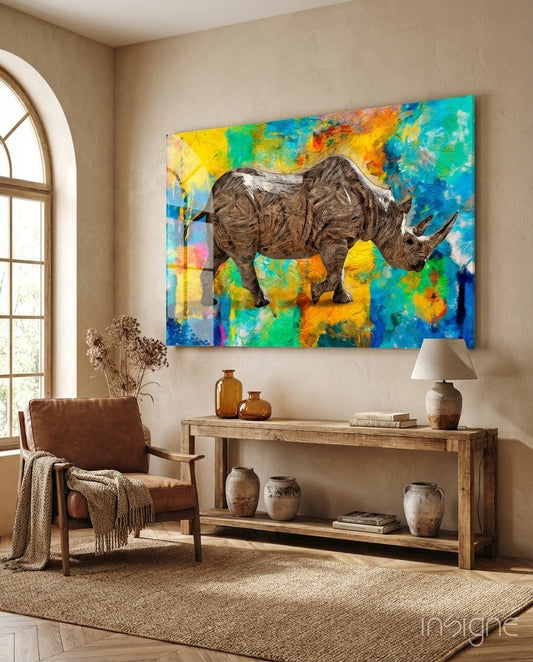 Rhino Glass Wall Art