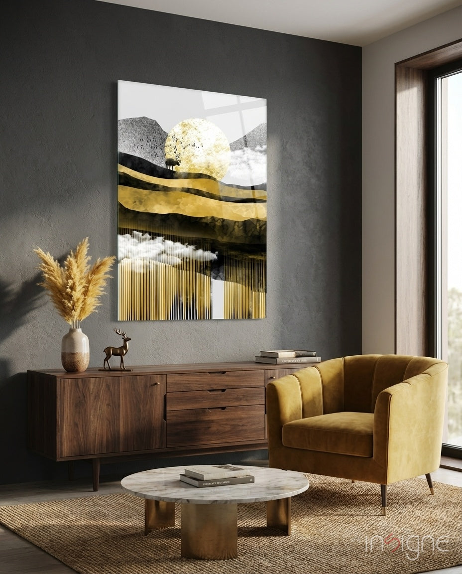Abstract Glass Wall Art