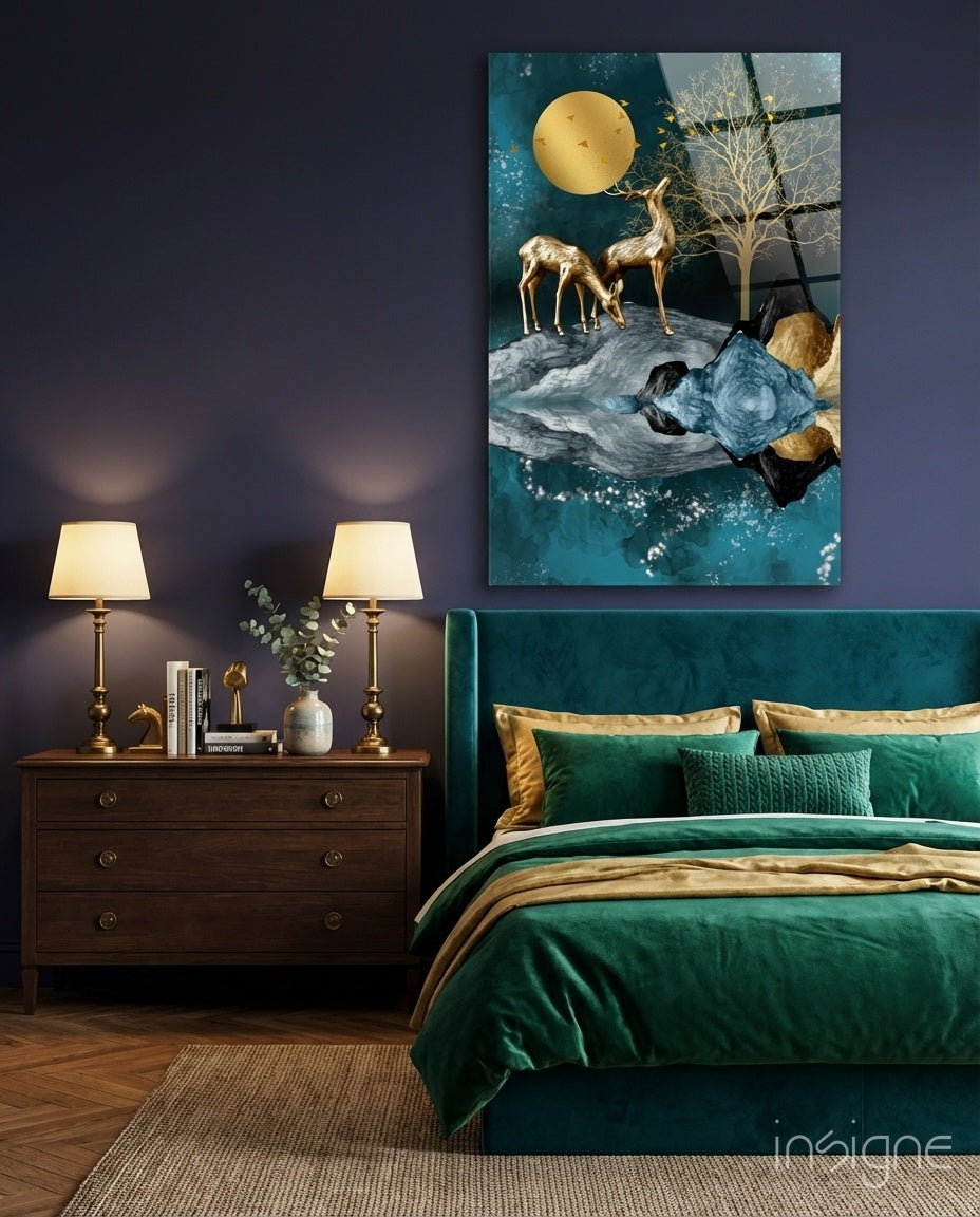 Deers Glass Wall Art