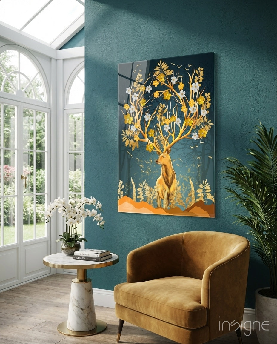 Deer Glass Wall Art