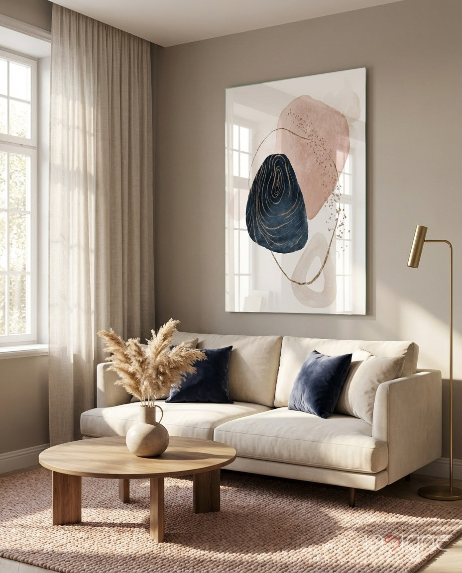 Abstract Shapes Glass Wall Art