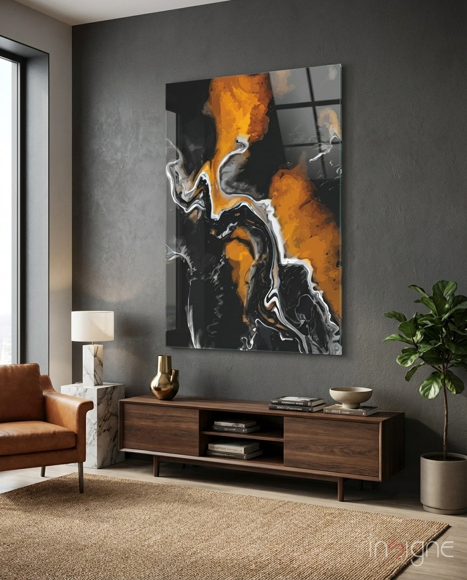 Abstract Glass Wall Art